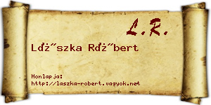 Lászka Róbert névjegykártya